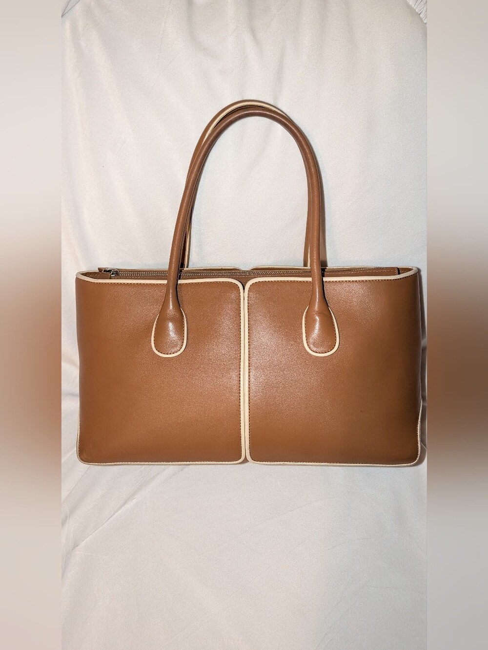 TOD'S D-Bag 63-04 Handbag Vintage Leather Camel Brown With COA GUC